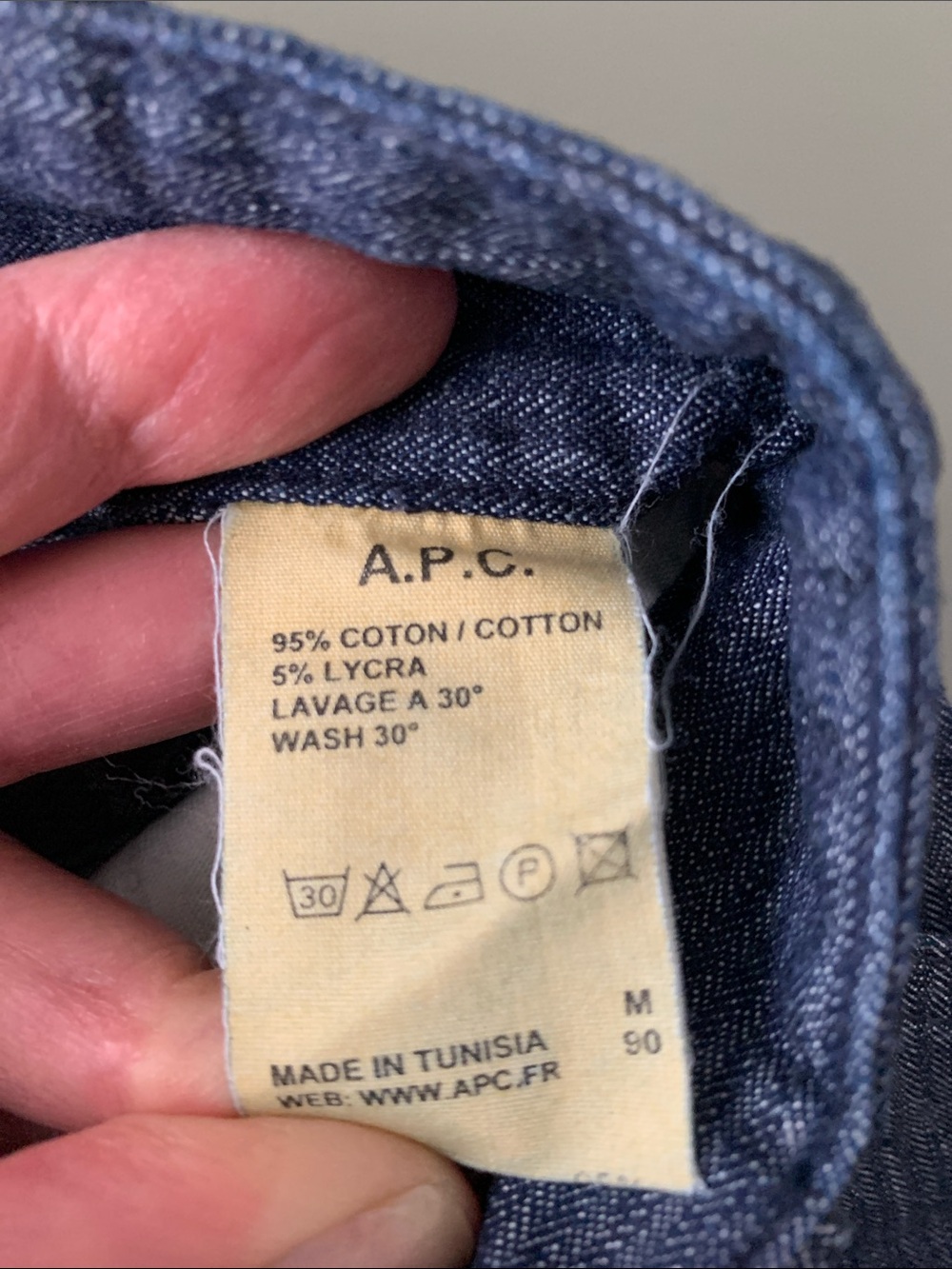 A.P.C. Indigo Mini Skirt with Button Waist - Picture 4 of 7